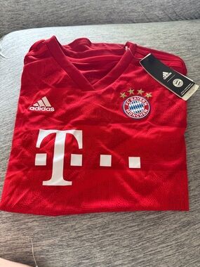 adidas women Red FC Bayern München Home Jersey with White Accents